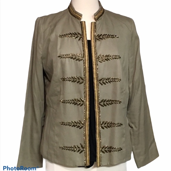 Chico's Jackets & Blazers - CHICOS KHAKI COLOR MILITARY STYLE JACKET L